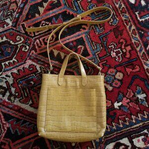 Madewell The Zip-Top Small Transport Crossbody: Croc Embossed Leather Edition